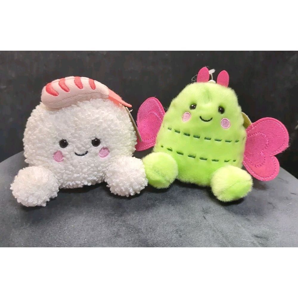 Palm Pals Set Of 2 Ebi Shrimp‎ Sushi & Zephyr Butterfly Cute